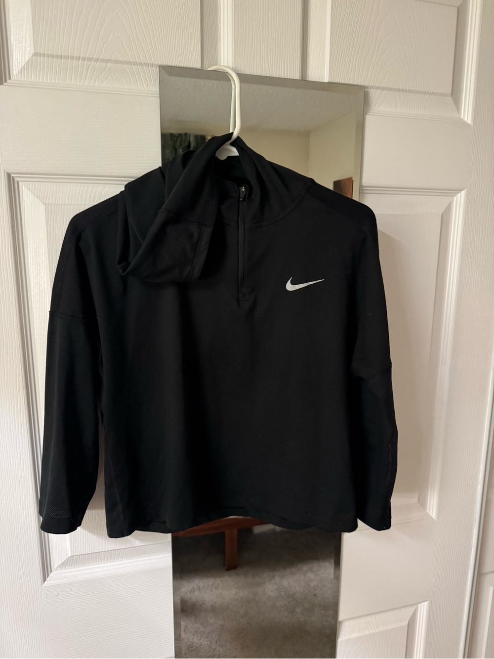 Nike Dry Fit Black Quarter-Zip Lightweight Running Performance Hoodie